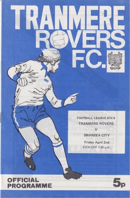 Tranmere Rovers v Swansea City Match Programme 1976-04-02